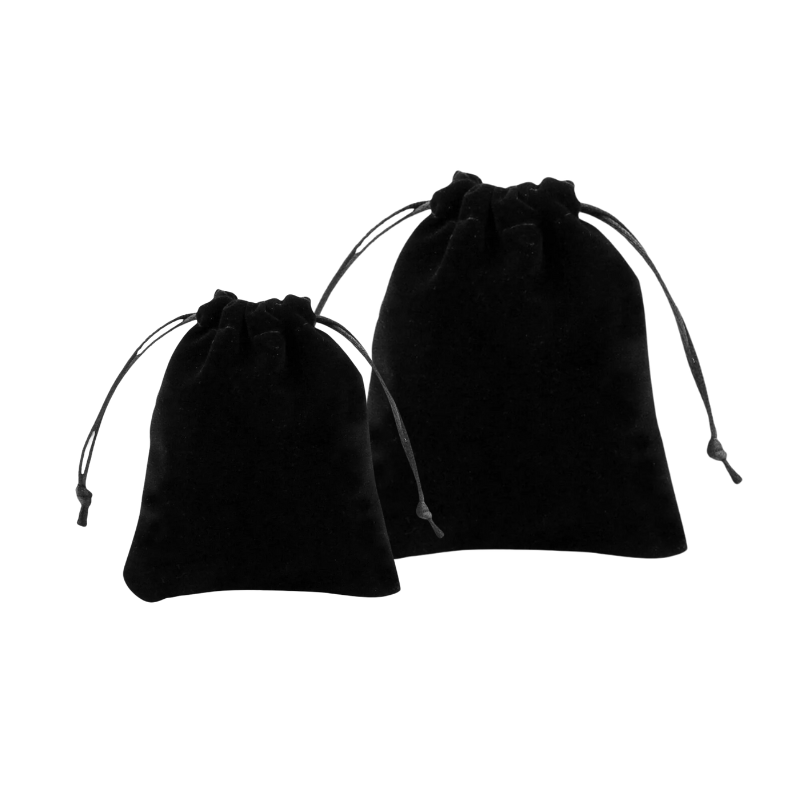 Velvet Pouch Gift Bags - Black - Multiple Sizes