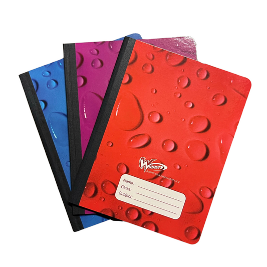 Winners 7" x 9" Hard Cover Notebook (72shts / 144pgs) - Waterdrops