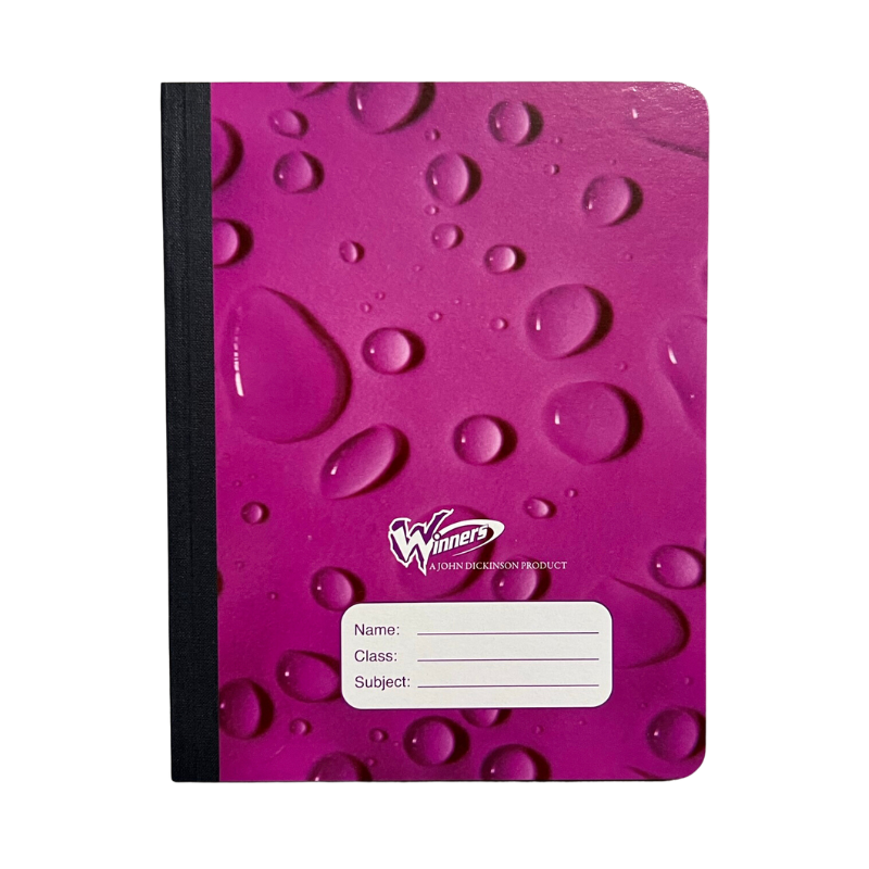 Winners 7" x 9" Hard Cover Notebook (72shts / 144pgs) - Waterdrops