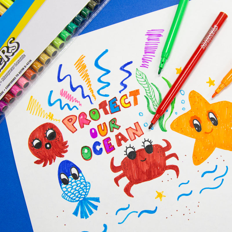 BAZIC Fine Line Washable Markers (10/Pack)