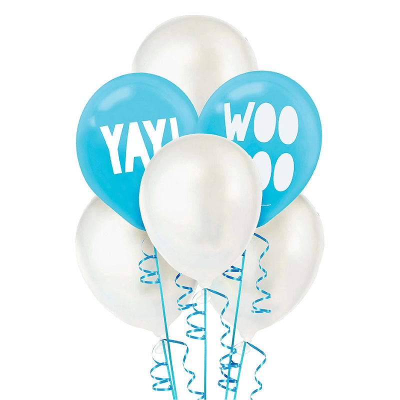 12" Woohoo & Yay Latex Balloons (6/Pack)