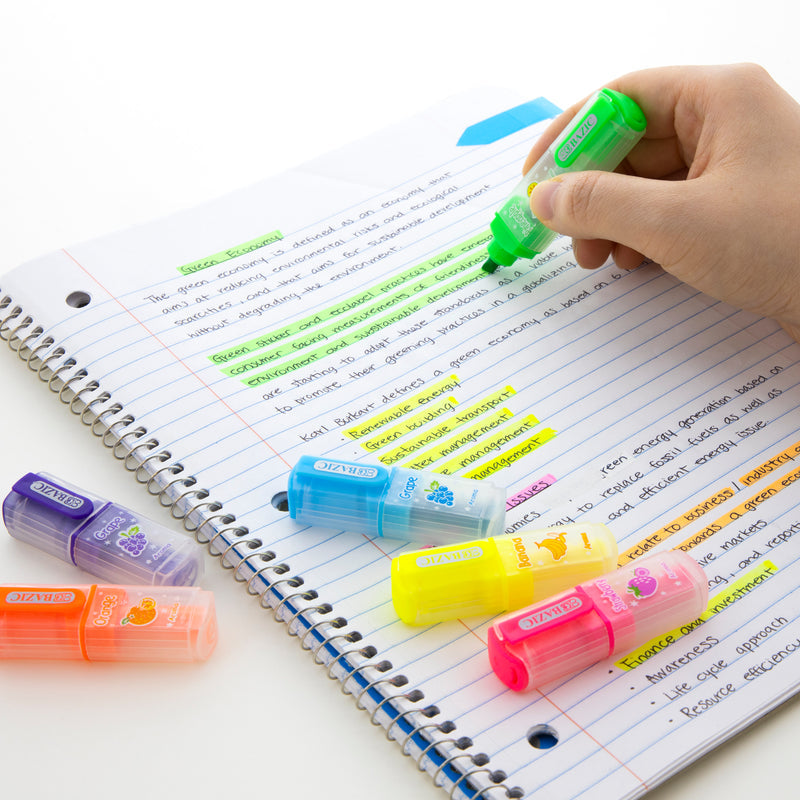 BAZIC Fruit Scented Mini Highlighters (6/Pack)