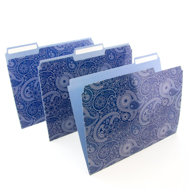 BAZIC Paisley 1/3 Cut Letter Size File Folder (3/Pack)