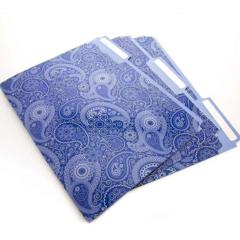 BAZIC Paisley 1/3 Cut Letter Size File Folder (3/Pack)