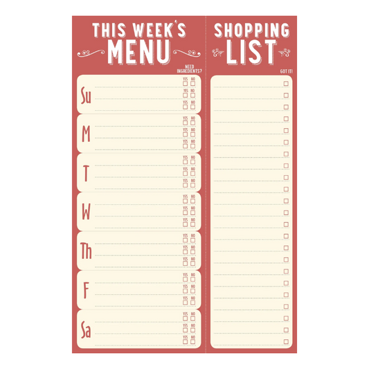 Peter Pauper This Week's Menu Note Pad