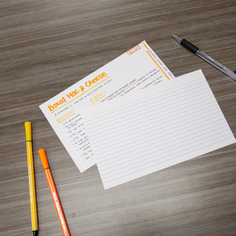 BAZIC 3" x 5" Ruled White Index Card (100 Sheets)