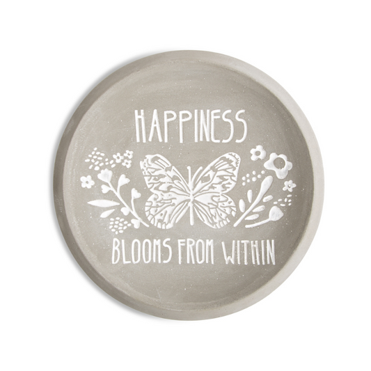 Pavilion 5" Cement Keepsake Dish - Happiness