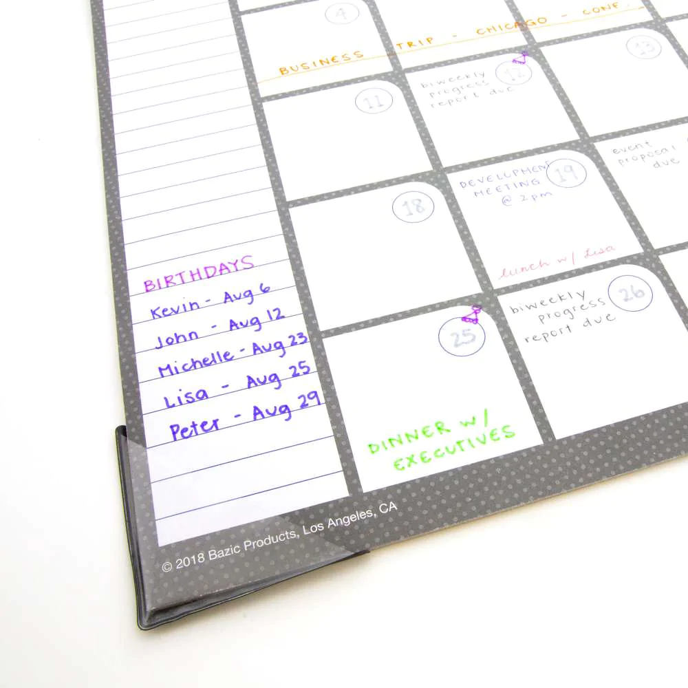 BAZIC 17" X 22" Undated 12-Month Desk Pad Calendar