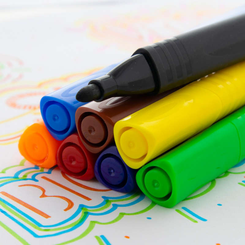 BAZIC Jumbo Triangle Washable Markers (8/Pack)