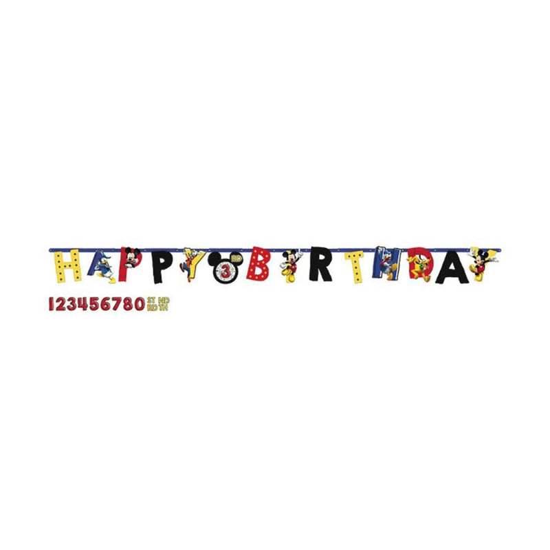 Mickey Mouse 10.5ft Jumbo Letter Happy Birthday Banner Kit