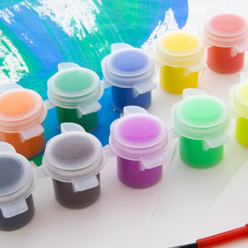 BAZIC 0.17oz / 5ml 12 Colour Kid's Paint w/ Brush