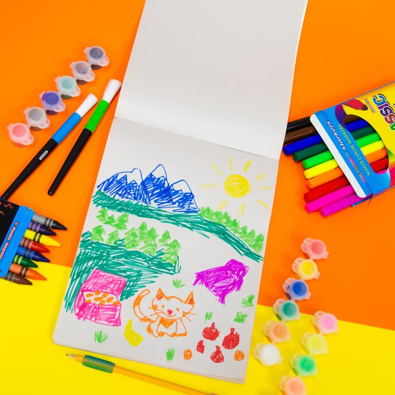 BAZIC 0.17oz / 5ml 12 Colour Kid's Paint w/ Brush