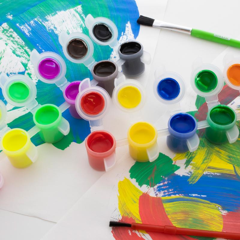 BAZIC 0.17oz / 5ml 12 Colour Kid's Paint w/ Brush