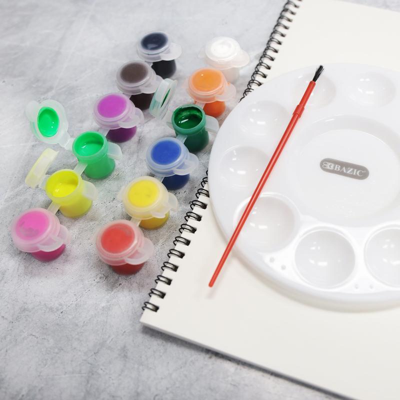 BAZIC 0.17oz / 5ml 12 Colour Kid's Paint w/ Brush