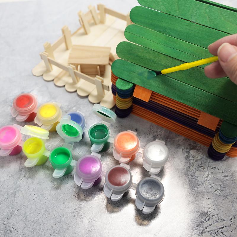 BAZIC 0.17oz / 5ml 12 Colour Kid's Paint w/ Brush