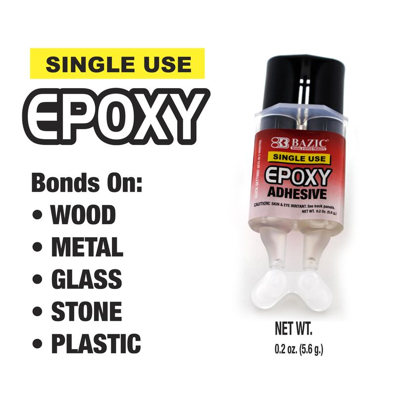 BAZIC 0.2 Oz / 5.6g Quick Setting Epoxy Glue w/ Syringe Applicator
