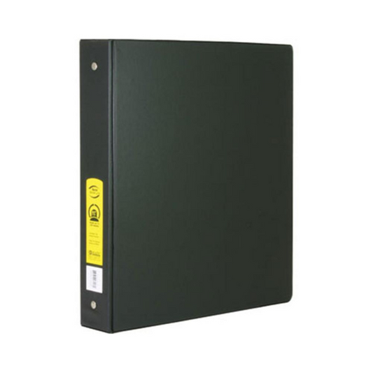 BAZIC 1.5" 3-Ring Binder w/ 2-Pockets - Black