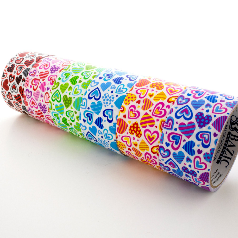 BAZIC 1.88" X 5 Yards Heart Series Duct Tape