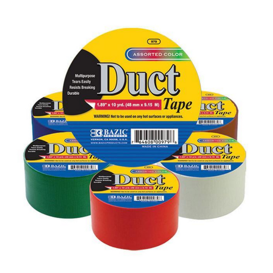 BAZIC 1.88" X 10 Yard Assorted Coloured Duct Tape