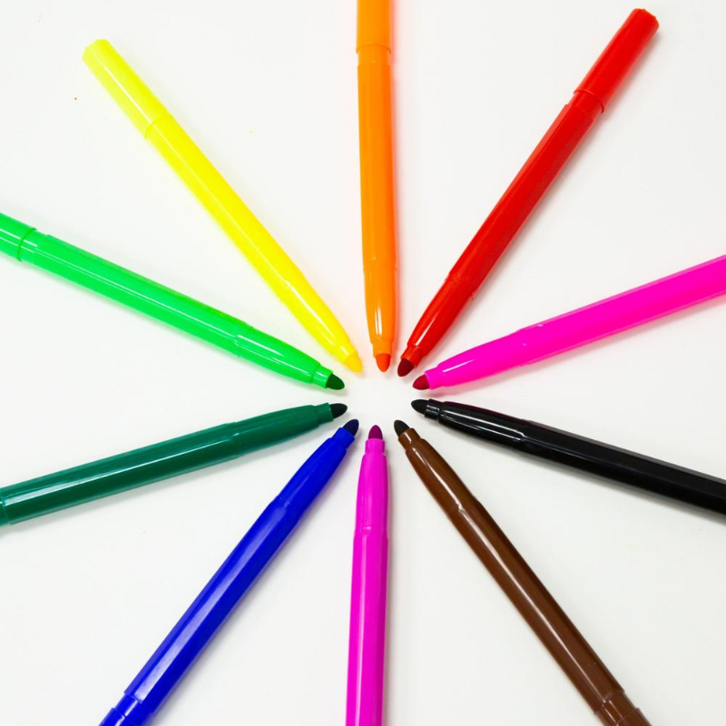 BAZIC Classic Broad Line Jumbo Washable Markers (10/Pack)