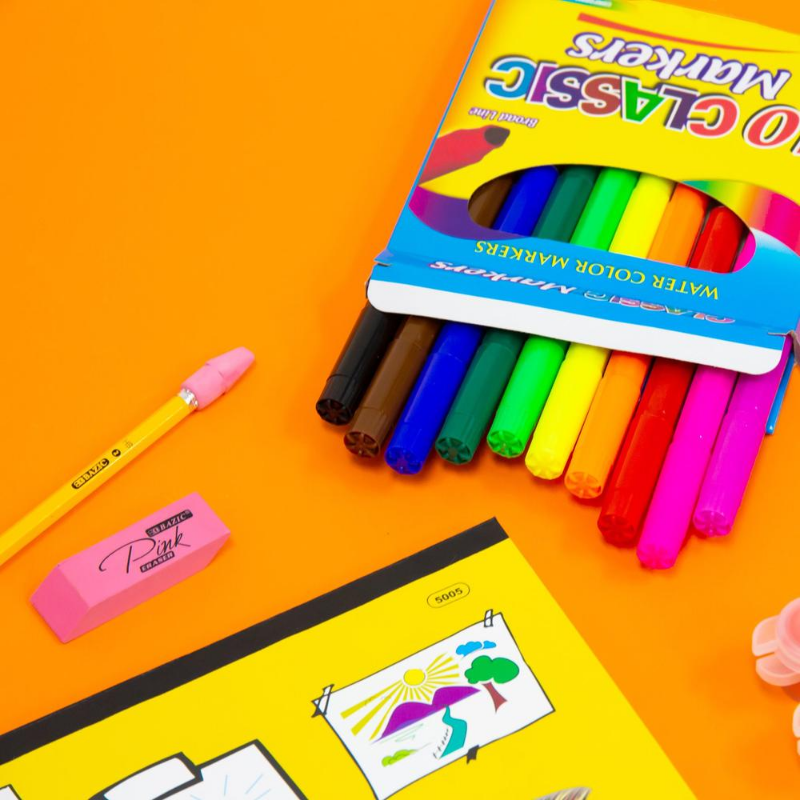 BAZIC Classic Broad Line Jumbo Washable Markers (10/Pack)