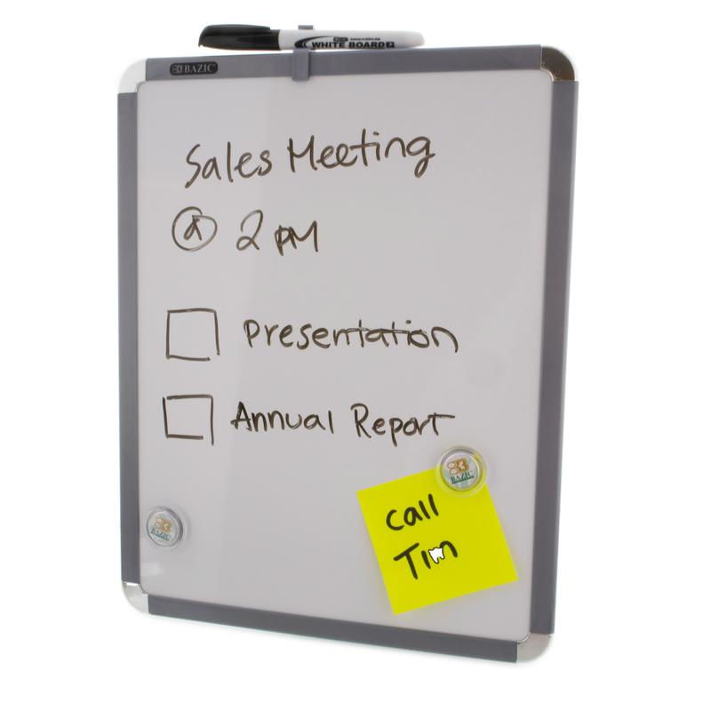 BAZIC 11" X 14" Magnetic Dry Erase Board w/ Marker & 2 Magnets