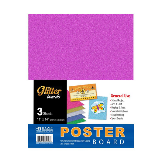 BAZIC 11" X 14" Glitter Poster Board (3/Pack)
