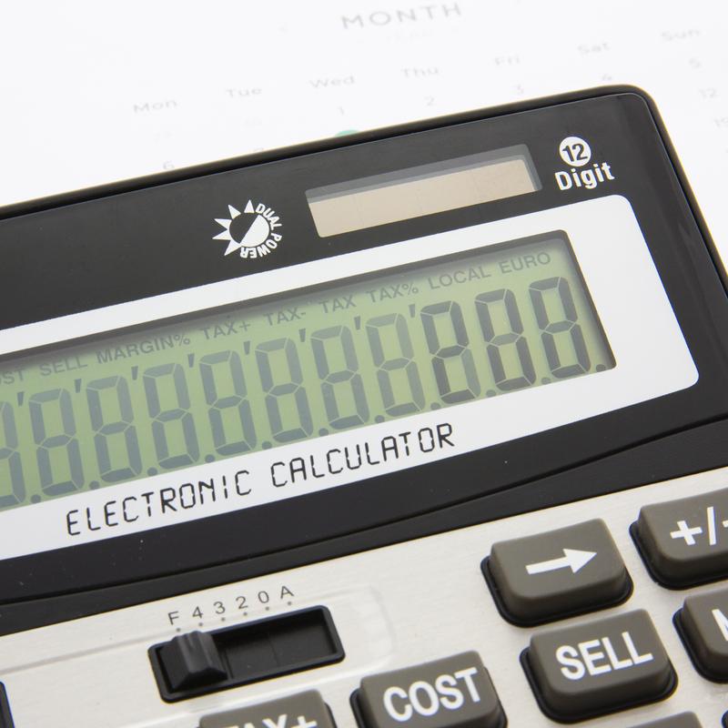 BAZIC 12-Digit Desktop Calculator w/ Profit Calculation & Tax Functions
