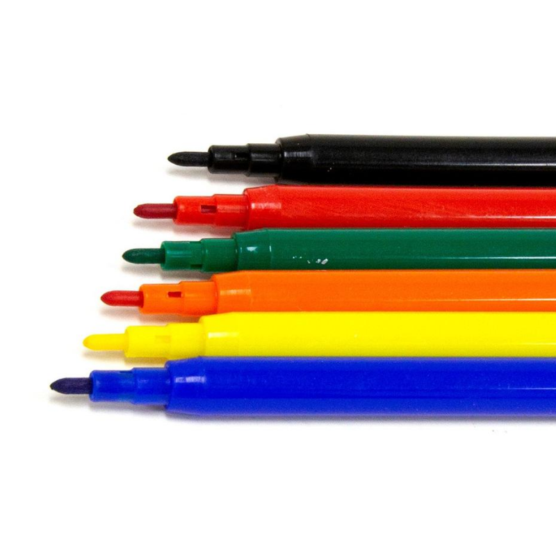 BAZIC Classic Fine Line Washable Markers (12/Pack)