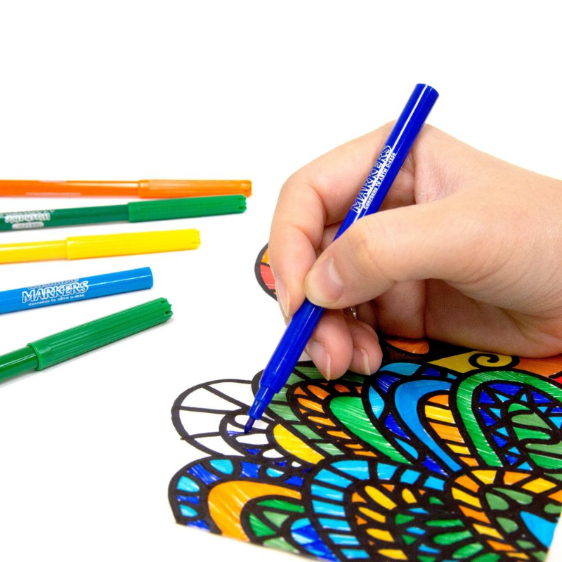 BAZIC Classic Fine Line Washable Markers (12/Pack)