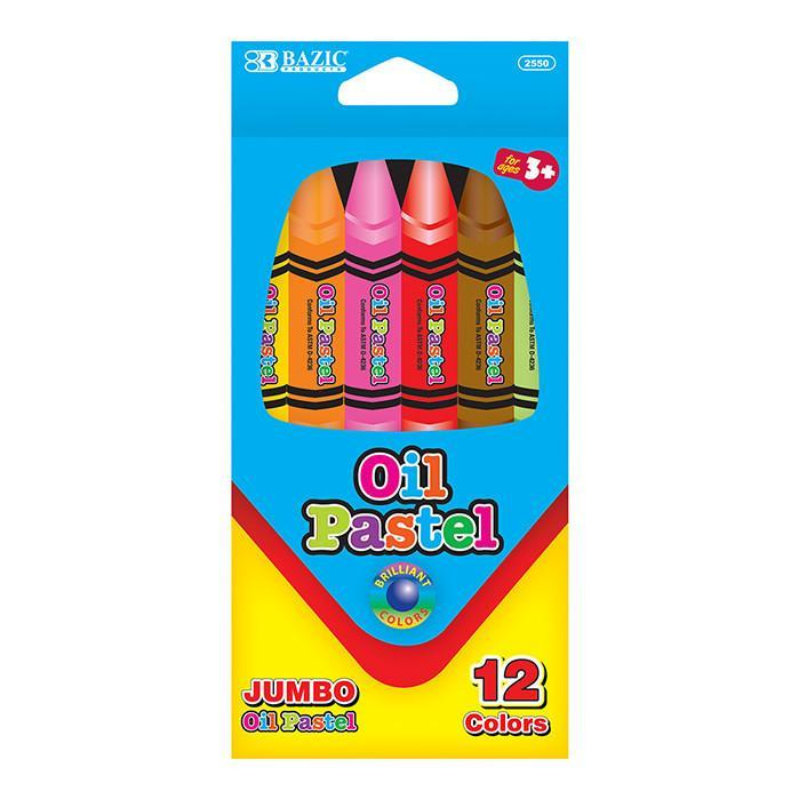 BAZIC Jumbo Oil Pastel (12/Pack)