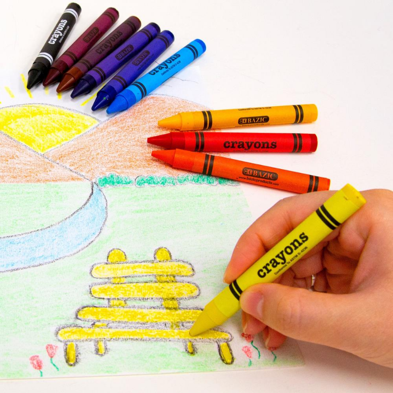 BAZIC Premium Jumbo Crayons (12/Pack)