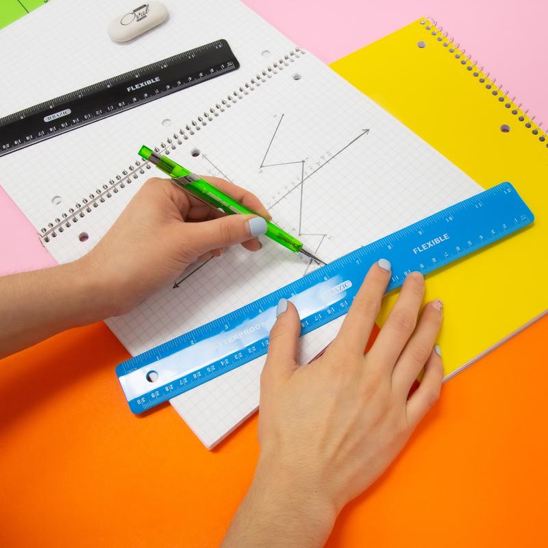 BAZIC 12" (30cm) Shatterproof Flexible Ruler