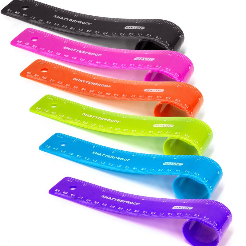 BAZIC 12" (30cm) Shatterproof Flexible Ruler