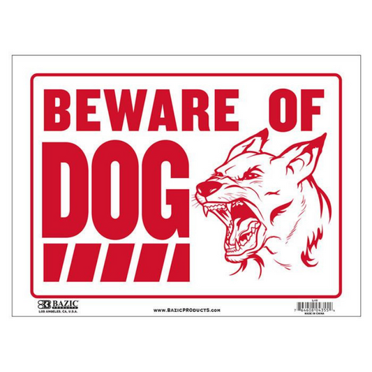 BAZIC 12" X 16" Beware of Dog Sign
