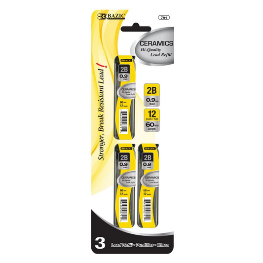 BAZIC 12 Pieces 0.9mm Ceramics High-Quality Mechanical Pencil Leads (3/Pack)