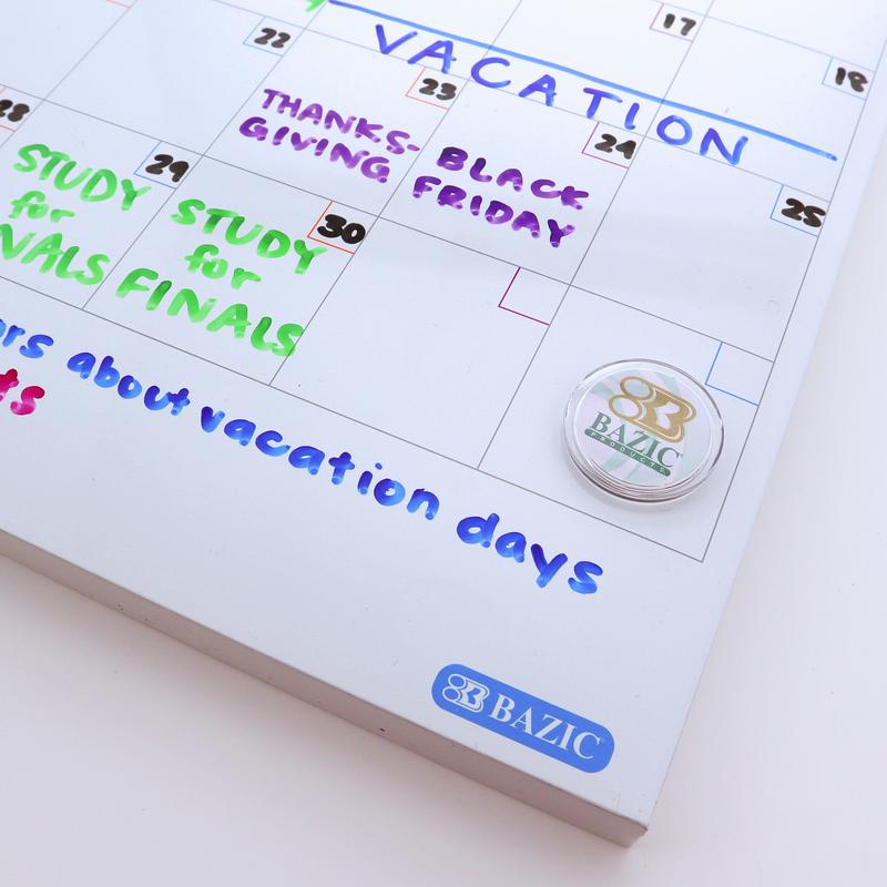 BAZIC 14" x 14" Magnetic Dry Erase Calendar Tile