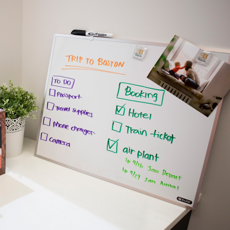 BAZIC 16" X 20" Aluminium Framed Magnetic Dry Erase Board
