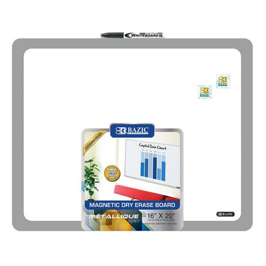 BAZIC 16" X 20" Aluminium Framed Magnetic Dry Erase Board