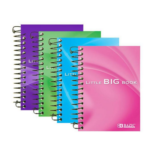 BAZIC 180 Sheets 4" X 5.5" Spiral Fat Book