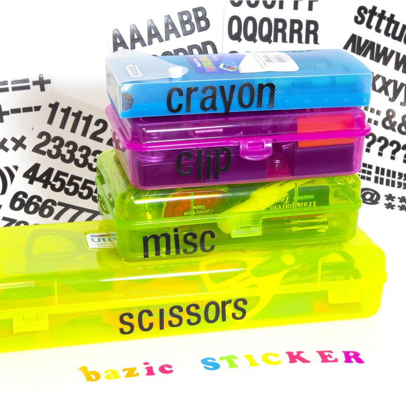 BAZIC 1" Black Color Alphabet & Numbers Stickers (6 Sheets)
