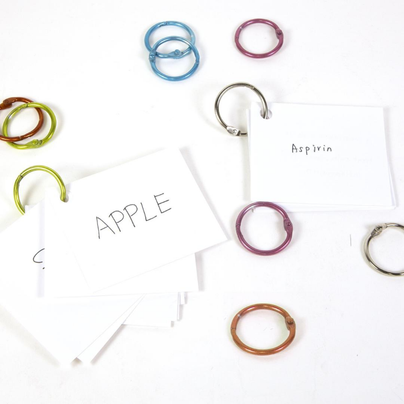 BAZIC 1" Assorted Color Metal Book Rings (10/Pack)