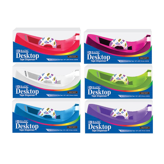 BAZIC 1" Core Heavy Duty Desktop Tape Dispenser w/ Tape Refill