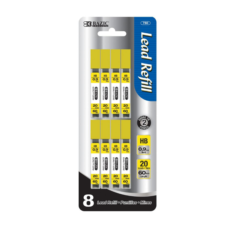 BAZIC 20 Ct. 0.9mm Mechanical Pencil Lead (8/Pack)