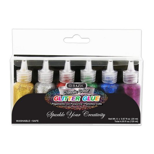 BAZIC 20ml Classic Color Glitter Glue (6/Pack)