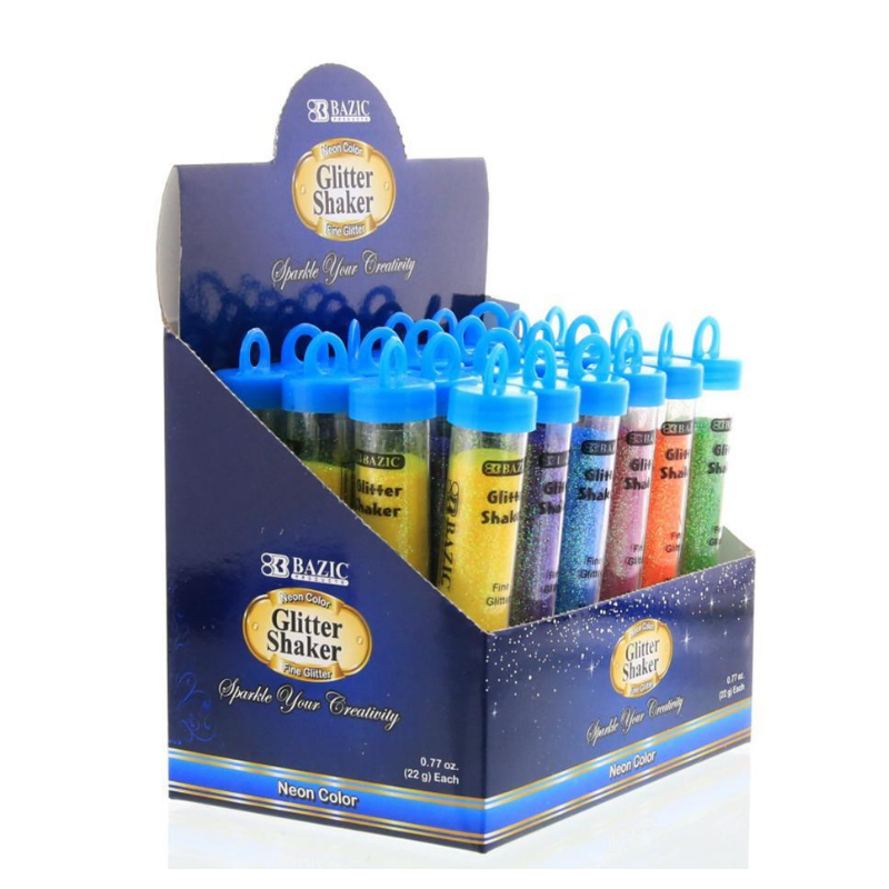 BAZIC 22g / 0.77 Oz. Neon Colour Glitter Tubes
