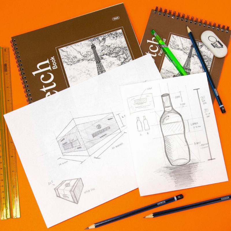 BAZIC 9" X 12" Top Bound Spiral Premium Sketch Pad (30 Sheets)
