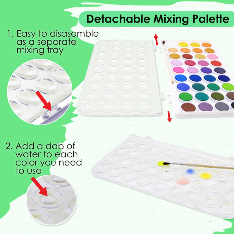 BAZIC 36 Colour Watercolour Paint with Brush