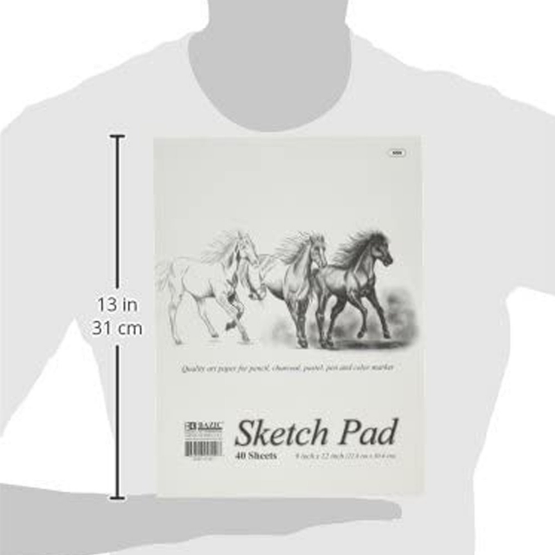 BAZIC 9" X 12" Premium Sketch Pad (40 Sheets)