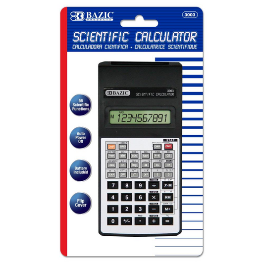 BAZIC 56 Function Scientific Calculator w/ Flip Cover